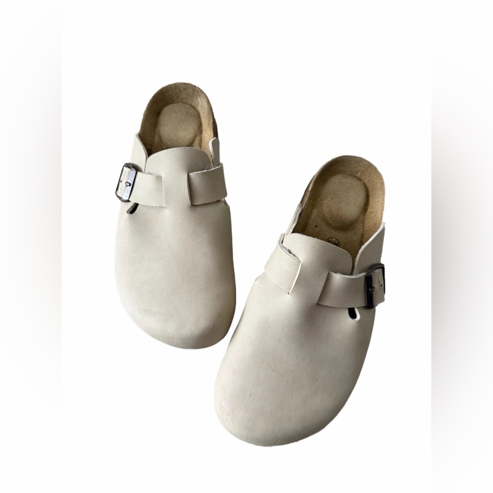 Cream Suede Clogs for Women